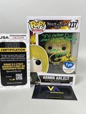 Jessie James Grelle Signed Armin Arlelt Attack On Titan 237 FYE Funko w/ JSA COA