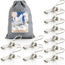 30Pack Clothes Pins Heavy Duty - Outdoor Metal Clothes Pin with Waterproof Bag,
