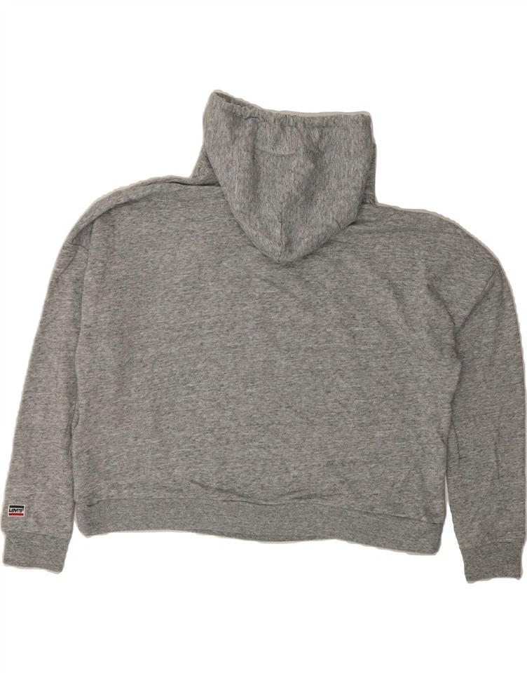 Sudadera con capucha corta de gran tamaño LEVI'S para mujer Reino Unido 14 gris medio manchado CF05 Foto 2 de 3