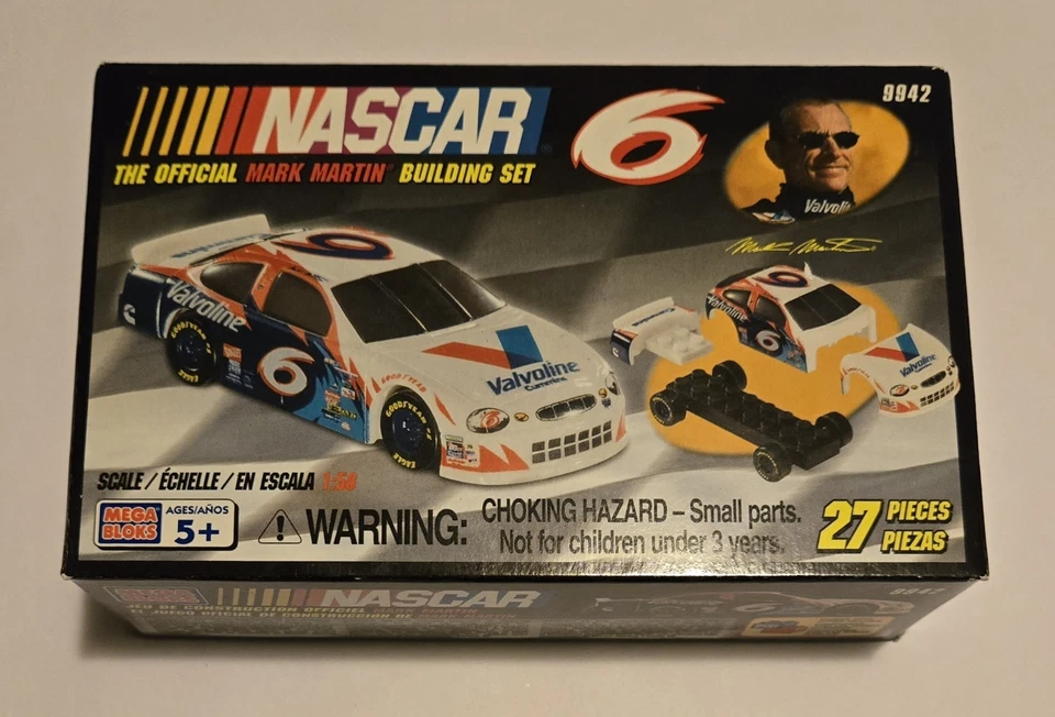 MEGA BLOKS NASCAR MARK MARTIN RACE CAR SET- Scale 1:16 -New with Seal Box. #9956 - Image 2 of 4