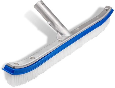 Swimming Pool Wall & Tile Brush18'' Heavy Duty Vinyl Polished Aluminum Back