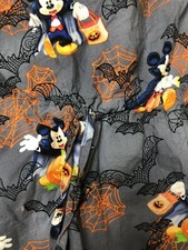 Disney XSMALL Mickey Mouse Halloween Nursing Medical Scrubs Top