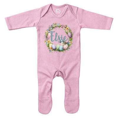 Personalisierter Ostern Strampler Eierkranz Baby 1. Sonntag individuell