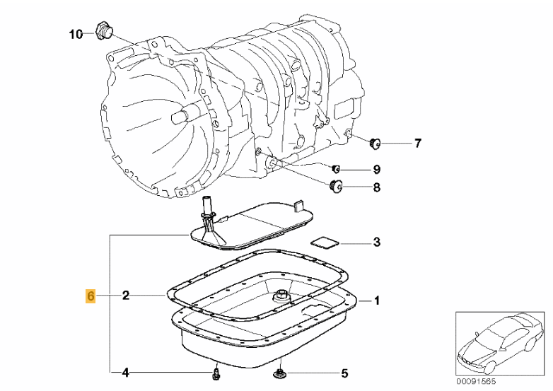 BMW Auto Trans Filter With Gasket And Oil Pan Bolts Kit for 9906 E46