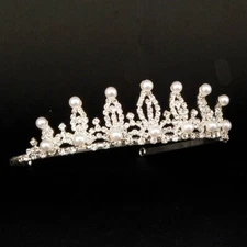 tiaras pearl crowns for women silver