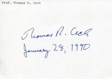 Thomas Cech autograph NOBEL PRIZE CHEMIST signed card