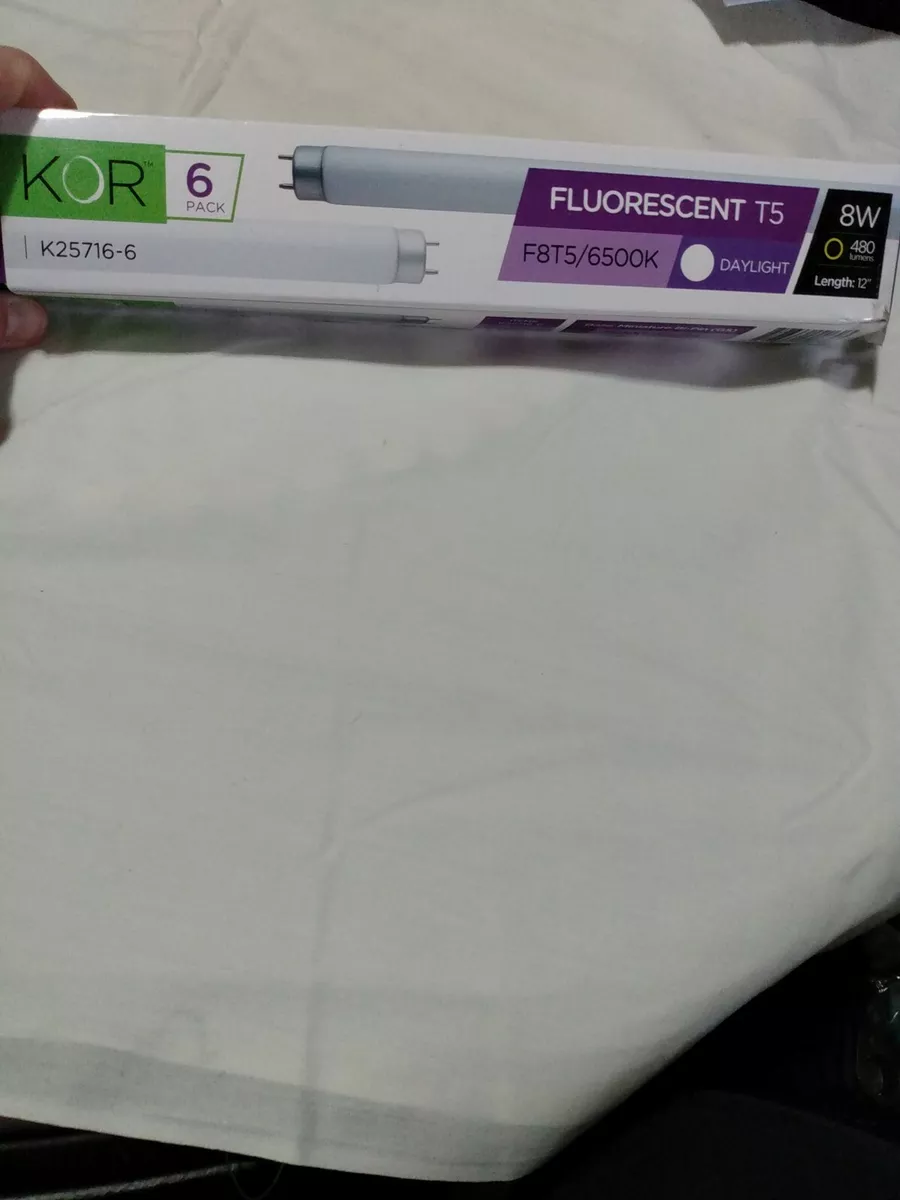 6 Pack F8T5 D 65K Fluorescent Tube 12