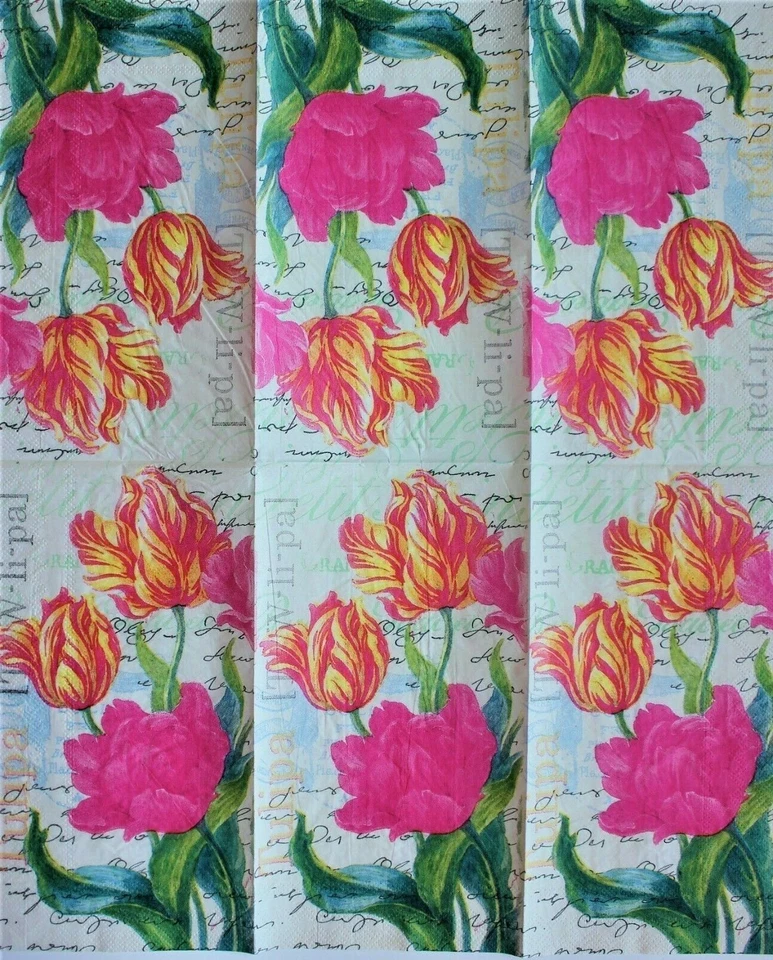 *POOCH & SWEETHEART 10 Ten Mixed Guest Paper Napkins Decoupage ~Floral~Butterfly - Image 4 of 4