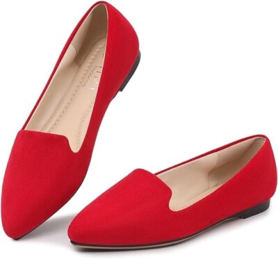 MUSSHOE Cashmere Flat Shoes Women Pointed Toe Slip On Comfortable Women's Size 7