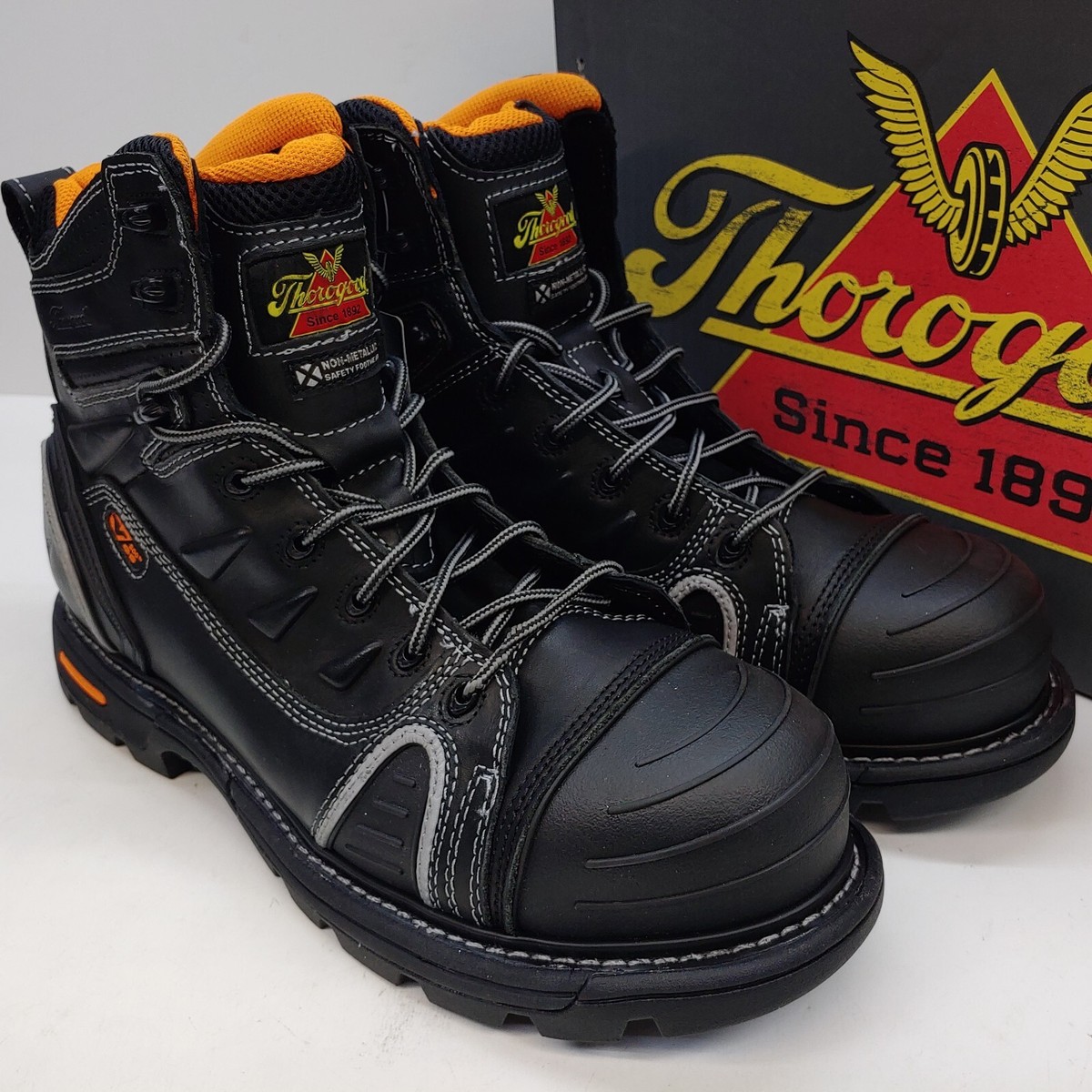 Thorogood Mens Mid Cut Work Boot Black Size 10 M Thorogood Midnight 8 main image 4