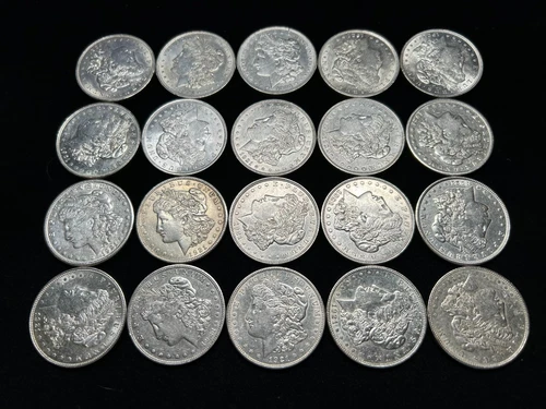 1921 Silver Morgan Dollars Roll of 20 Coins Cherry Picked AU-BU with No Reserve