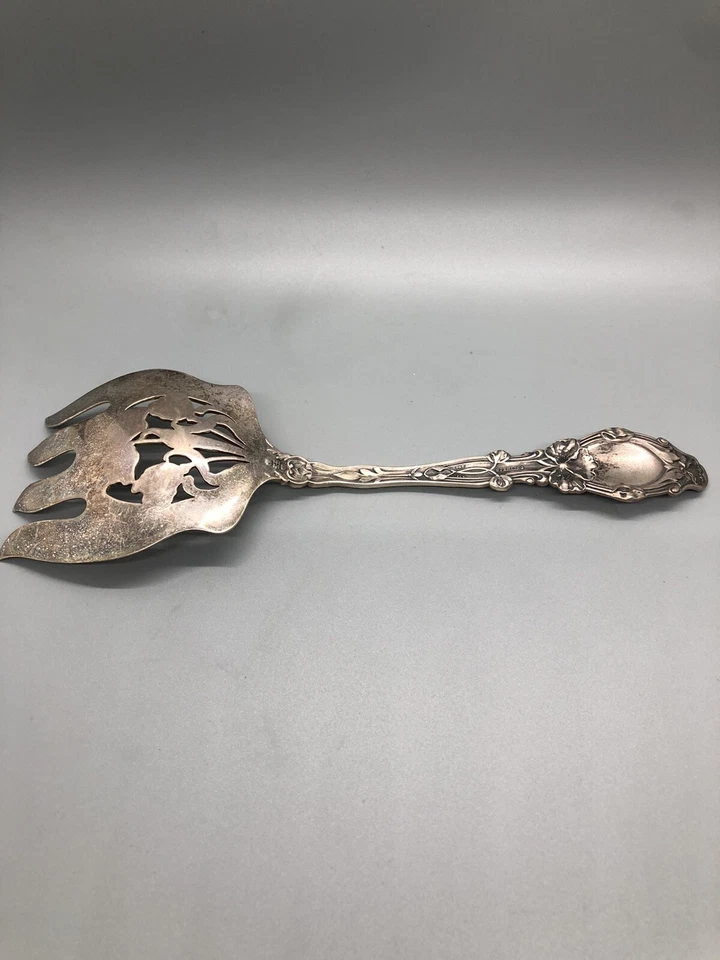 "Tenedor para servir de plata de ley 925 patrón Gorham's Virginiana 97 g 8,75""" Foto 4 de 4