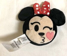 The Disney Store MINNIE MOUSE Red Bow EMOJI 4" Plush Toy Doll Reversible Emotion