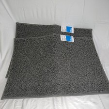 Set of 2 Room Essentials  17"x24" Boucle Memory Foam Bath Rug Dark Gray
