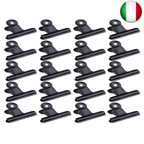 20 Pezzi Metal Bulldog Binder Clip,Grande Bulldog Nero Raccoglitore Clip,Pinze
