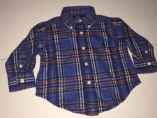 Brand New- Ralph Lauren Plaid Button Down Shirt Boys Size 6 Months 