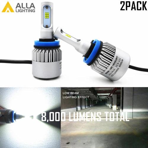 Alla Lighting CSP LED Best Seller H11 Headlight Replacement Bulb,Xenon White 6K