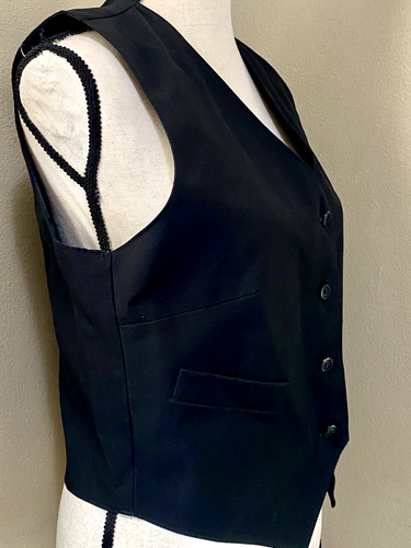 Lady Henry Segal Uniform Banquet Vest Black Women's L Button Front Lined - Picture 3 of 7