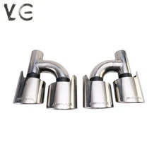 C63 Exhaust Tips AMG For C250 C300 C350 Mercedes W204 W211 C-Class Sliver black