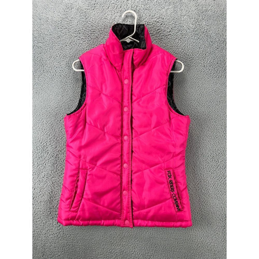 Fox Riders Co. Vest Womens Medium Pink Grey Argyle