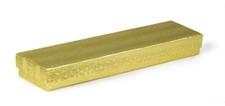 GOLD FOIL EMBOSSED COTTON FILLED LONG JEWELRY GIFT BOX 8" X 2" X 1"
