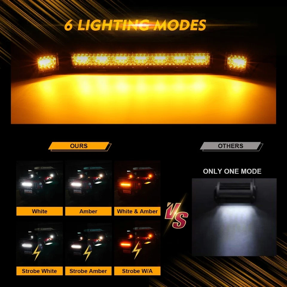 AUXBEAM 20" 4" Estroboscópico LED Barra de Luz de Trabajo Vainas Conducción Todoterreno Para GMC Terrain Foto 3 de 4