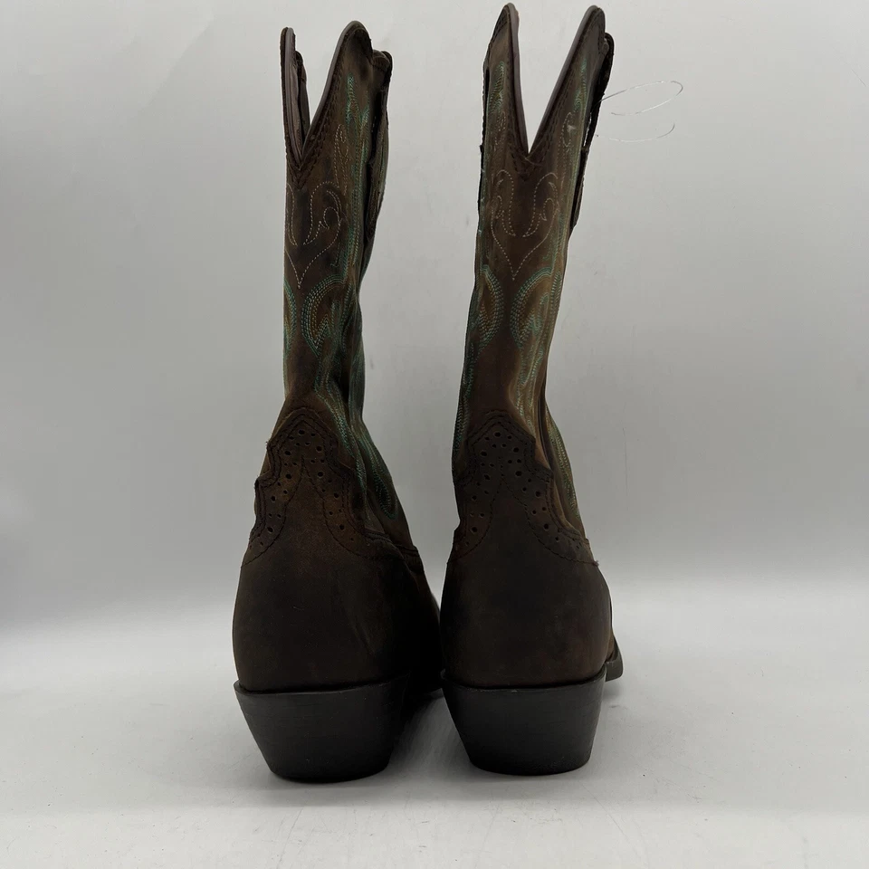 Justin Stampede Western Vaquera Botas de Cuero L2552 Marrón Turquesa Para Mujer 10 B Foto 4 de 4