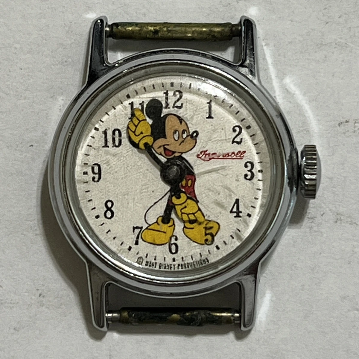 VINTAGE INGERSOLL MICKEY MOUSE WATCH SWISS MADE MECHANICAL WORKS
