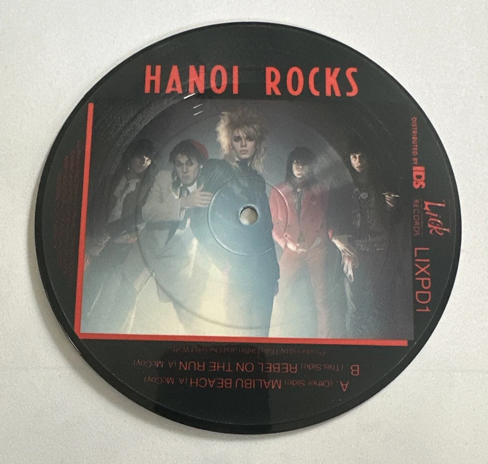 Hanoi Rocks ‎– Malibu Beach / Rebel On The Run 7" Picture Disc - 1983 LIXPD1 NM - Image 3 of 4