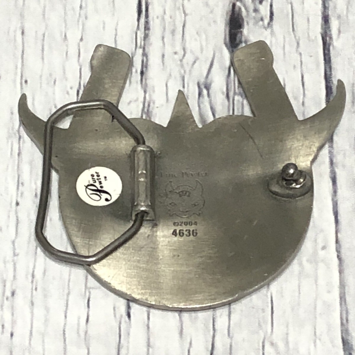 2004 Fine Pewter 4636 Oversized Belt Buckle 4W