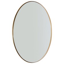 Modern 22 x 30 Inch Oval Wall Hanging Bathroom Vanity Mirror, Gold Used 