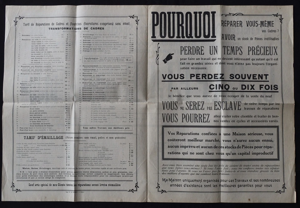 Affiche catalogue CAPELLE Dijon vélo cycle bike 38x56cm catalog poster - Photo 2/2