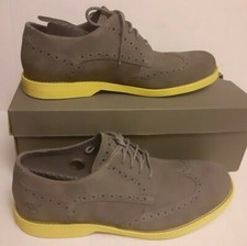 Timberlands Hommes Earthkeepers suede gray yellow  Wing Tip buck mens 10 shoes