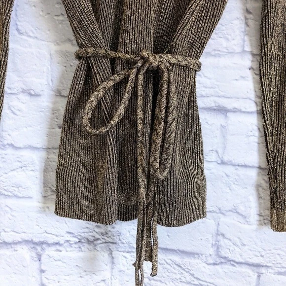 Suéter tejido lúrex negro dorado vintage años 70 Top disco retro ropa de punto leroy Foto 2 de 4