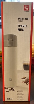 ZWILLING Thermo 15.2 oz White & Gray Travel Mug NEW