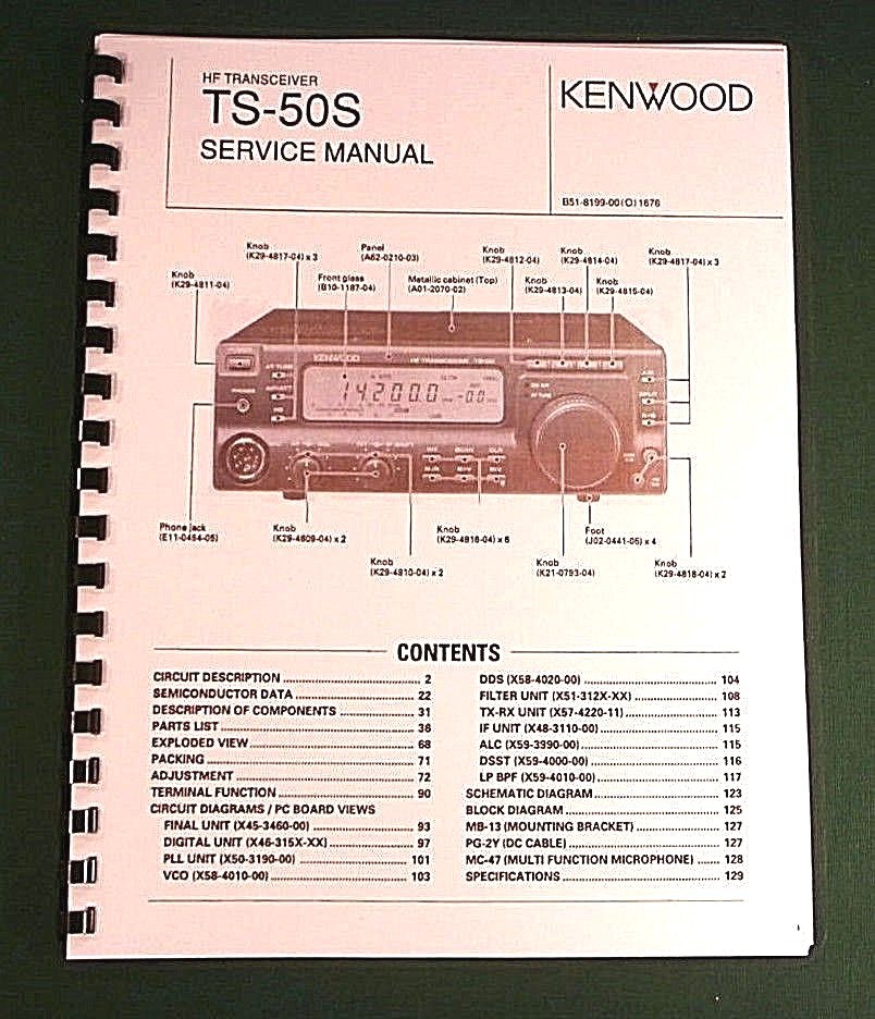 Manual De Servicio Para Radio Kenwood TS-50S - Incluye Esquemas Desplegables Completos (hasta 11x31 Pulgadas)