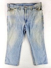VINTAGE Long Haul 42x29 Blue Jeans USA MADE Classic Faded Denim Stone Wash 80s