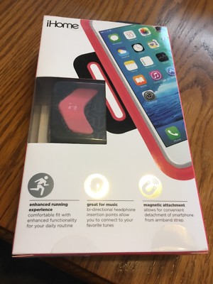 Bracelet De Sport Magnétique IHome Pour IPhone 6 Et 6s - Noir - Fixation Sécurisée Pour Running