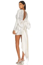 The New Arrivals by Ilkyaz Ozel Gilda Mini Dress in White Waves 38 6 New Womens