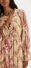 Free People Cream Floral Boho Prairie Princess Wedding Guest Dress BNWT £158 S 