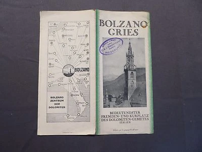 Reise - Faltprospekt Bolzano Gries, Dolomiten, Italien, um 1936 - Bild 1 von 3