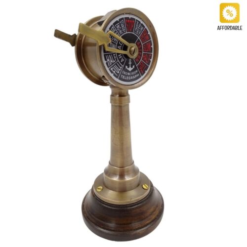 Machine Ship Telegraph Brass Wood Nautical Decoration Gift For Shipping Fans - 第 1/24 張圖片