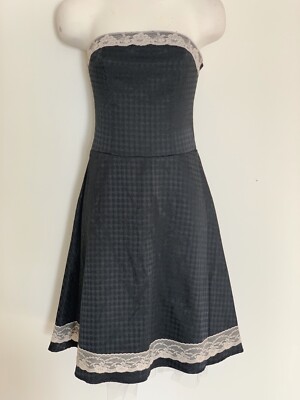 sachin and babi light blue dress Reiss Houndstooth-Print Ruched Midi Dress in Black main image 1