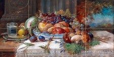 Still life fruit mushrooms Tile Mural Kitchen Bathroom Backsplash Marble Ceramic