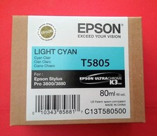 12-2012 NIB Genuine Epson T5805 Light Cyan K3 80ml Ink Stylus 3800/3880 T580500