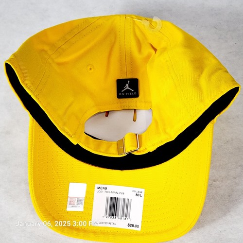 Jordan Michigan Wolverines Yellow Team Issued Club Cap Hat M/L Adjustable New - Picture 5 of 6