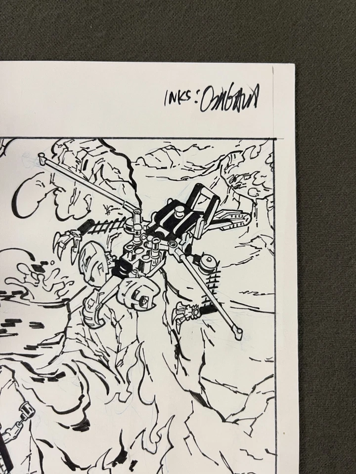 LEGO Bionicle: Quest for the Mask ARTE ORIGINAL Nui Rama vs. Nuju tarjeta coleccionable Foto 3 de 4