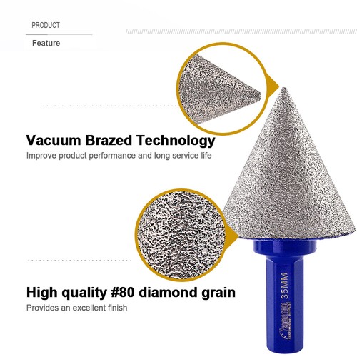 2pcs Diamond Milling Bits Bevelling Chamfer Tile Granite Porcelain Angle Grinder - Picture 3 of 12