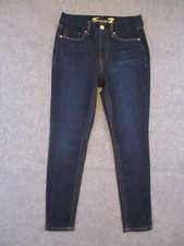 Seven7 Jeans Womens 10 Blue Denim Skinny Tummyless High Rise Dark Wash 30x29