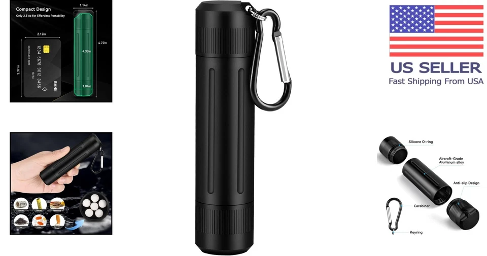 Compact Dual-Opening Metal Tube - Airtight and Odor-Resistant Storage Solution - Image 2 of 4